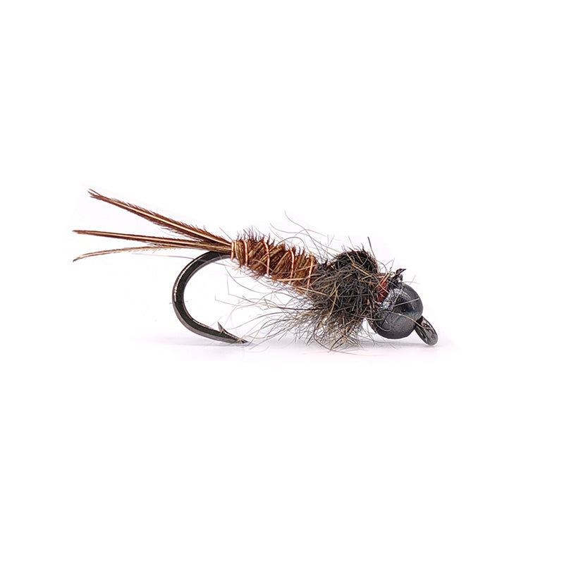 Copper-headed Pheasant Tail Nymph Fast Sinking Lifelike Wet Nymph Fly for Trout Fishing Lures Baits
