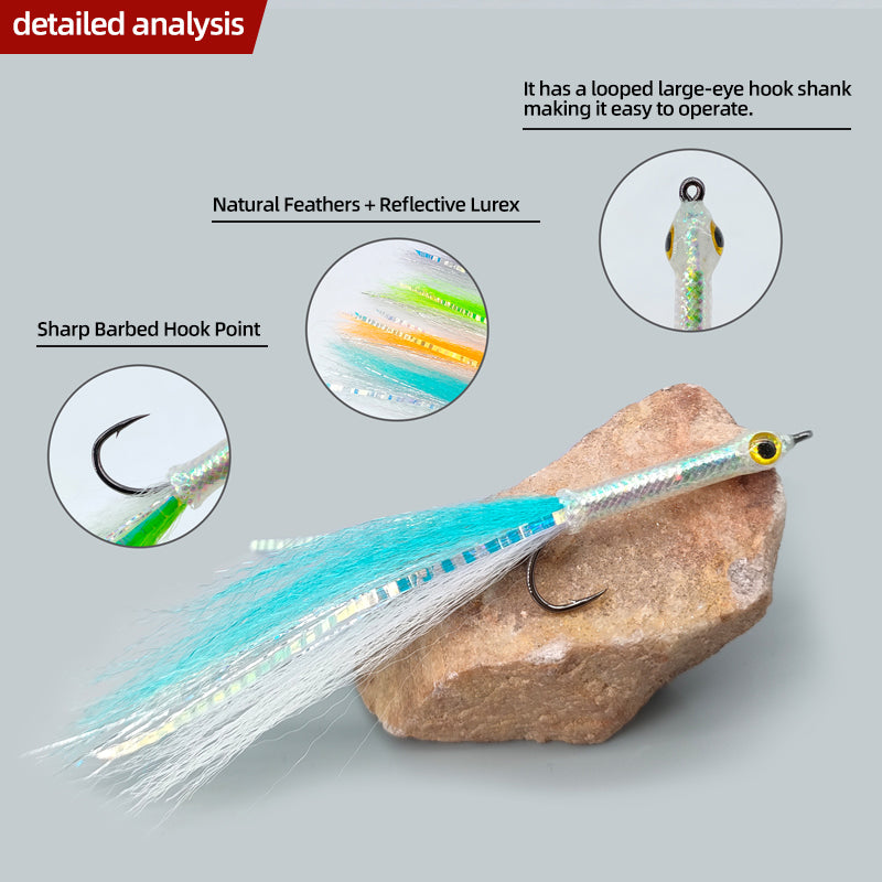 Long-Shank 3D Big-Eye Baitfish Streamer Fly Fishing Lures