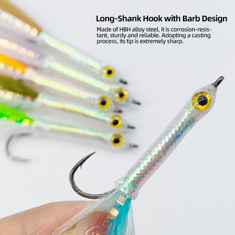 Long-Shank 3D Big-Eye Baitfish Streamer Fly Fishing Lures