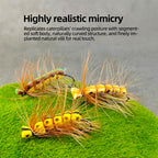 Bionic Artificial Dry Fly Lure Foam Floating Caterpillar Fly Hook for Fly Fishing Attracts Freshwater Fish Rivers Lakes