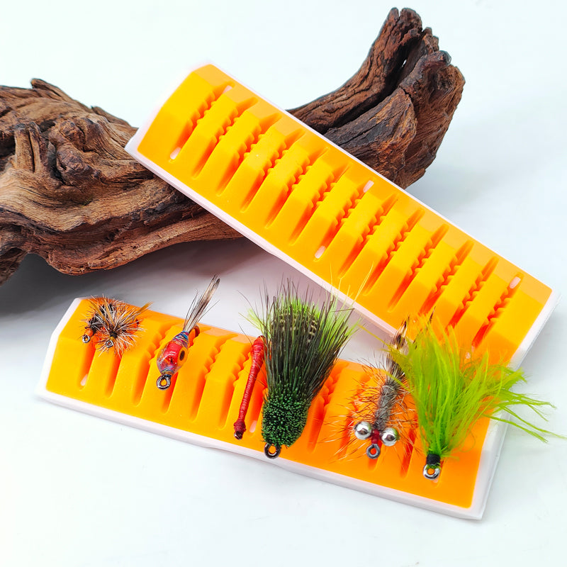 Fly Fishing 13 Slots Material & Fly Prep Station Streamers Material Organizer Semi-finished Lure Display Holder Silicone Tool