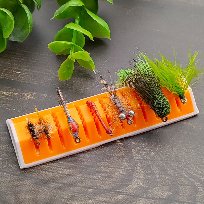 Fly Fishing 13 Slots Material & Fly Prep Station Streamers Material Organizer Semi-finished Lure Display Holder Silicone Tool