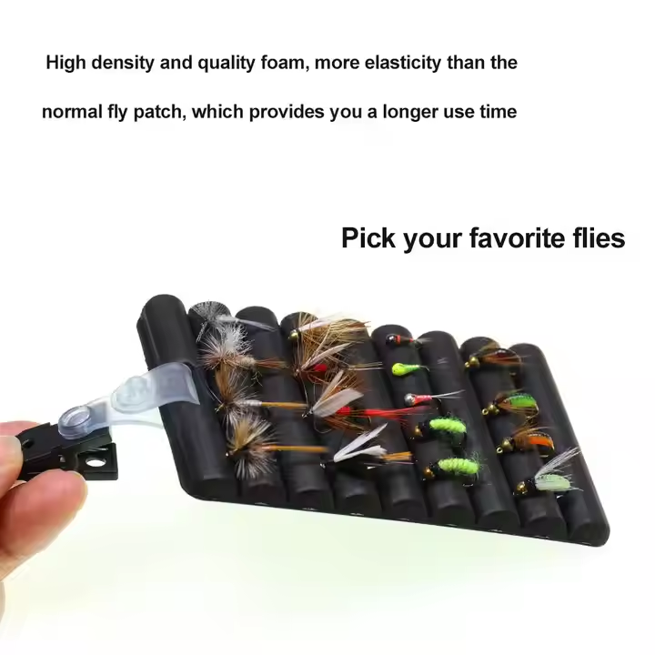 Fly Fishing Ripple Foam Fly Patch, Fly and Hook Storage EVA Foam Hanger with Clip