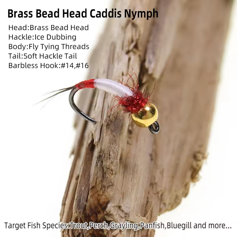 Brass Bead Head Wet Nymph Barbless Fly Tying Hook Midge Nymph