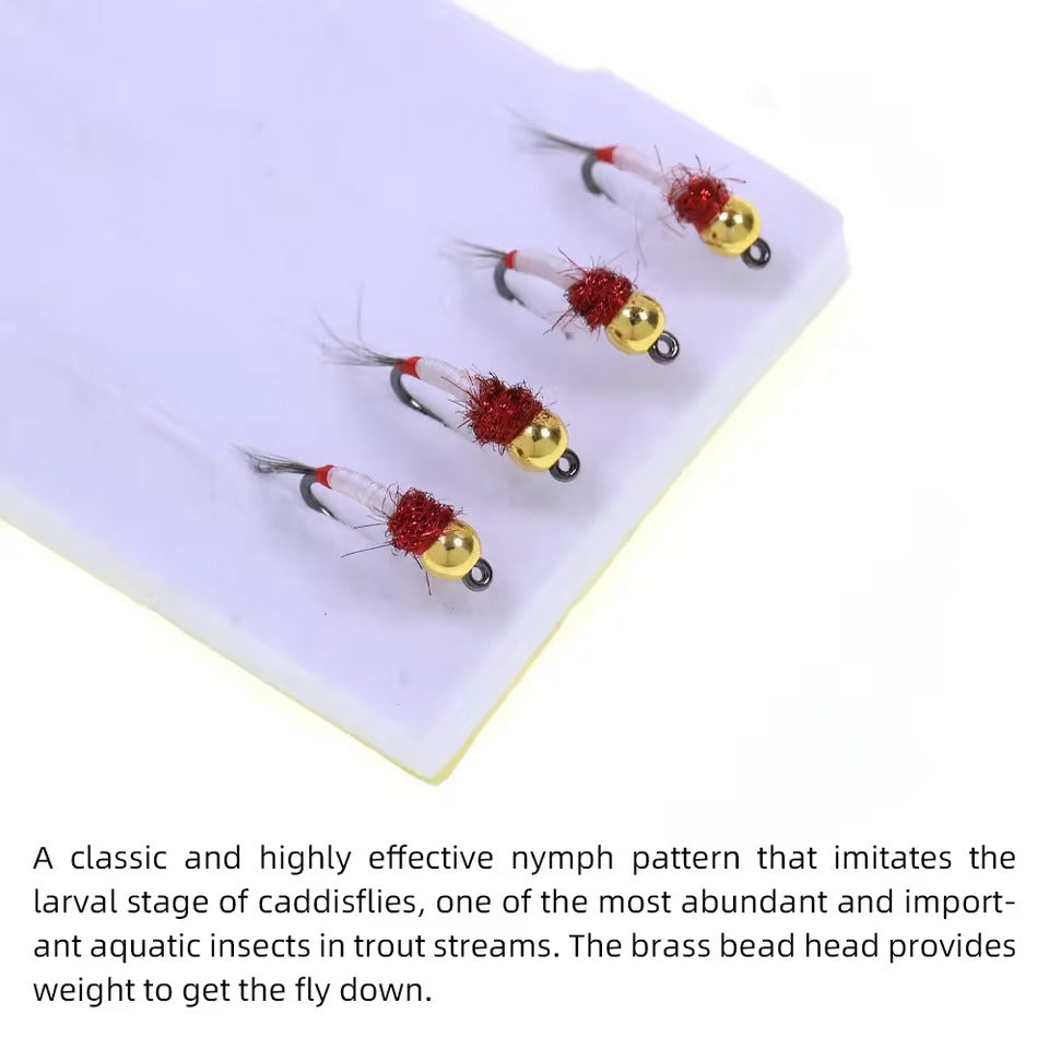 Brass Bead Head Wet Nymph Barbless Fly Tying Hook Midge Nymph