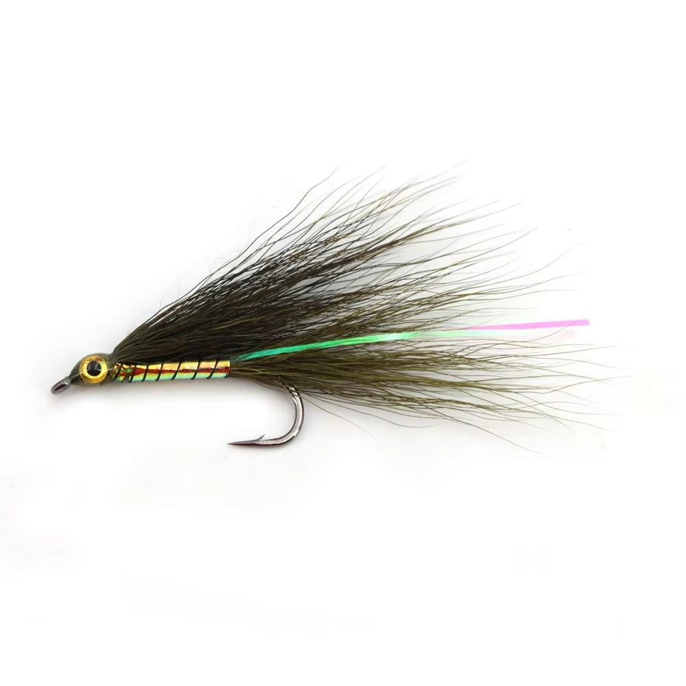 Baitfish-Style Epoxy 3D Eye Bucktail Streamer Hook
