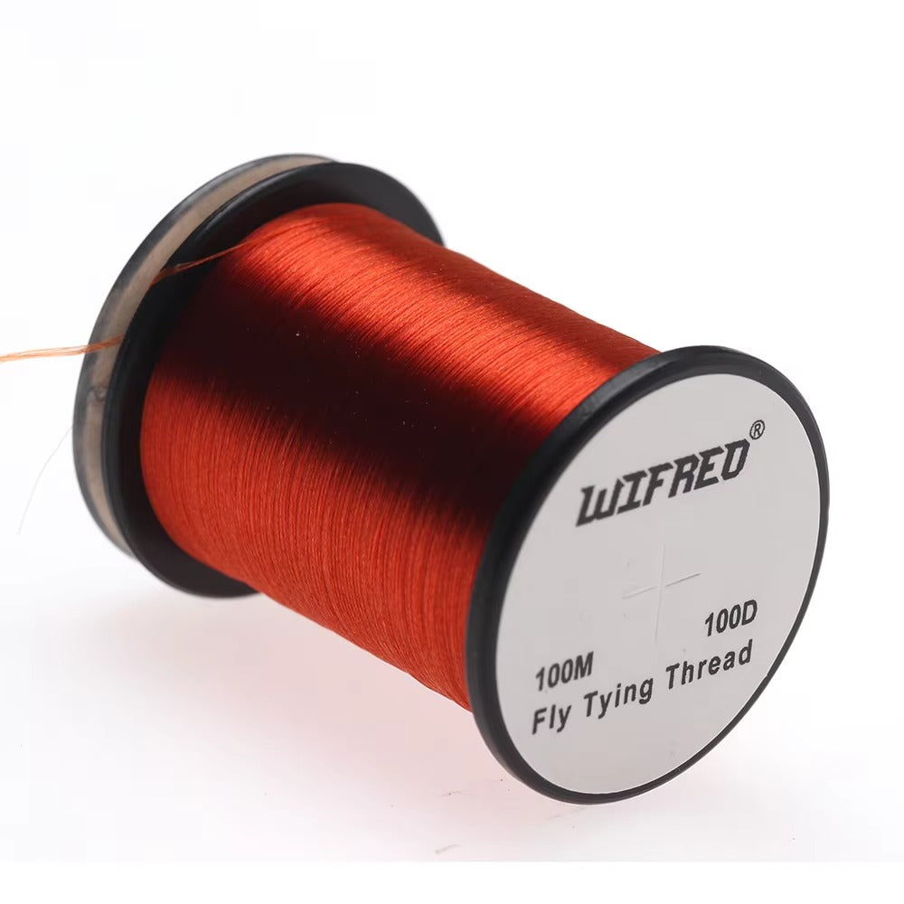 Wifreo 100D nylon fly tying thread in rust, 100m single spool