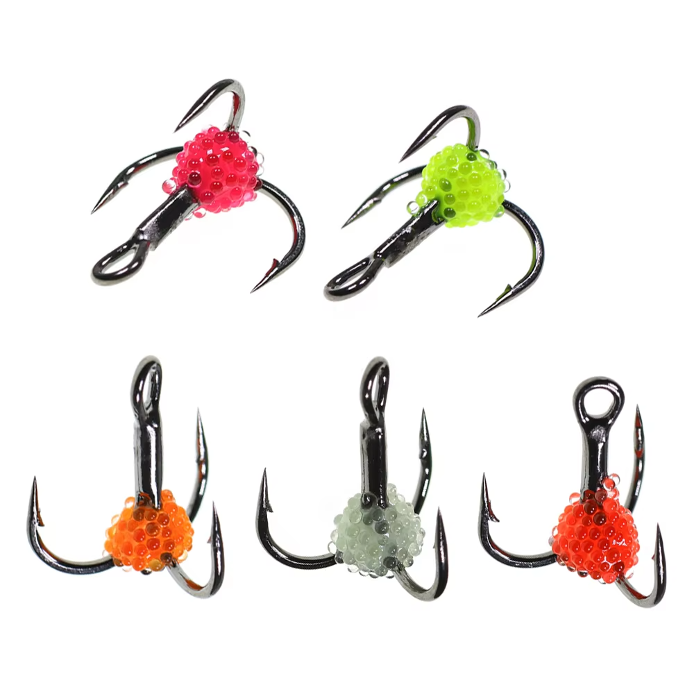 Winter Ice Fishing Treble Hook High Carbon Steel Three-jaw Hook Ice Sinking Bait Freshwater Saltwater Fishing Tackle
