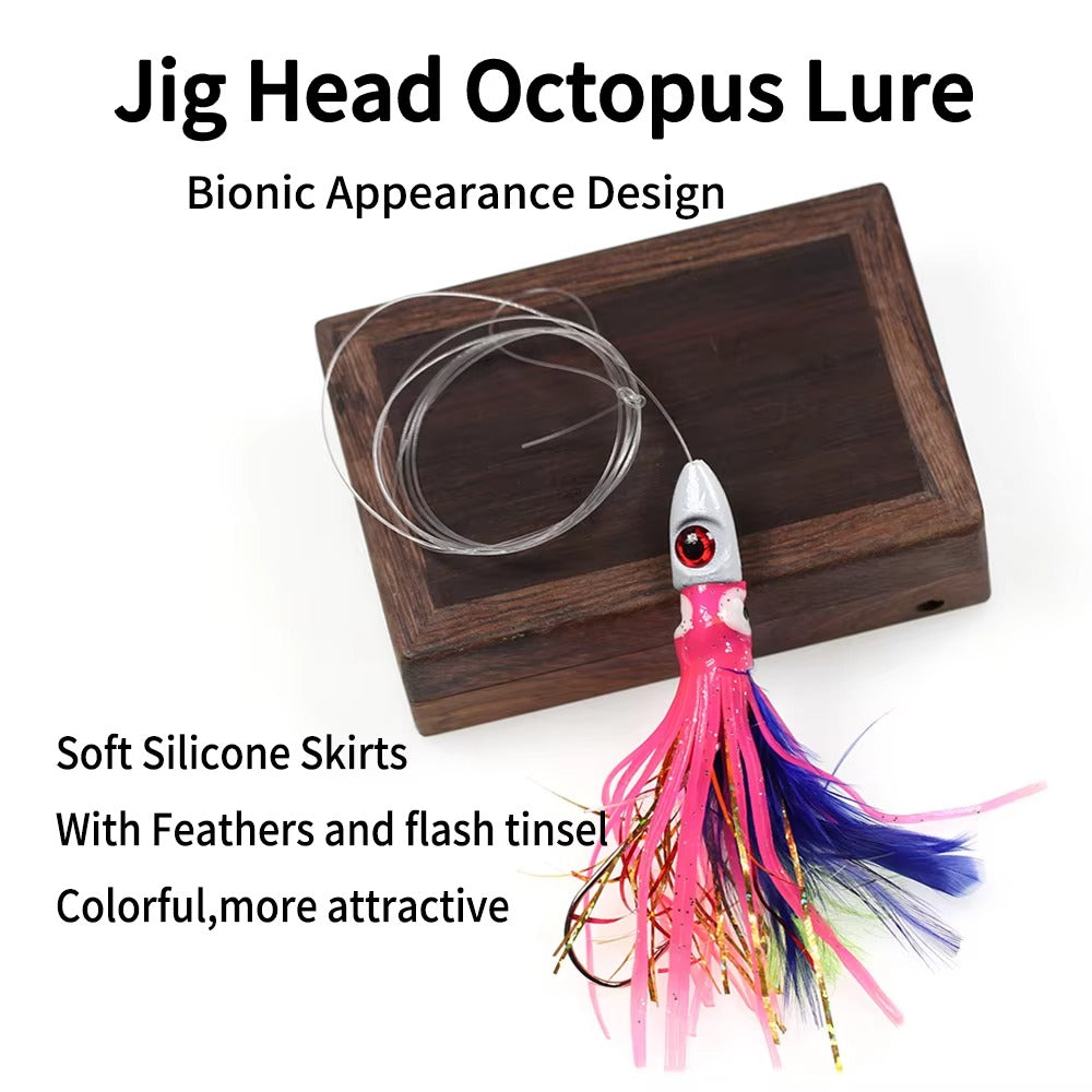 jig head squid skirt feather bait