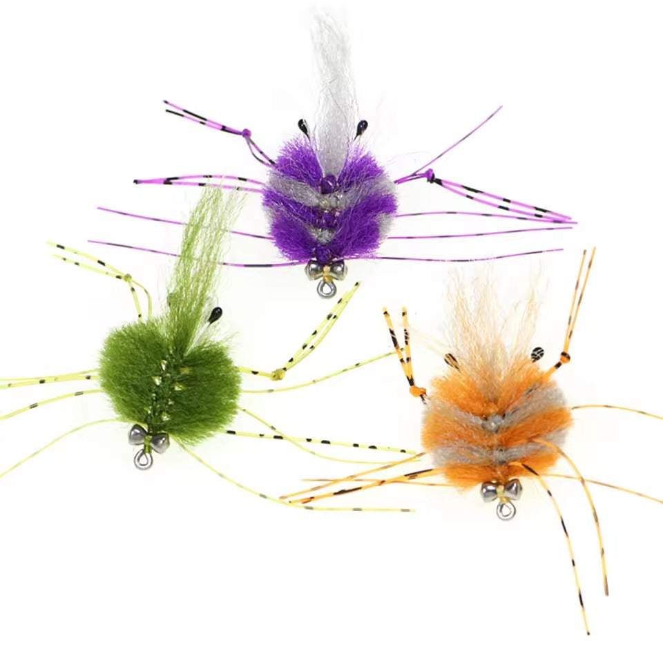 Fly Dumbbell Eyes Artificial Crab Bait Fly Fishing Flies saltwater Fishing Flies Bonefish Permit Striped Bass Fishing Lures