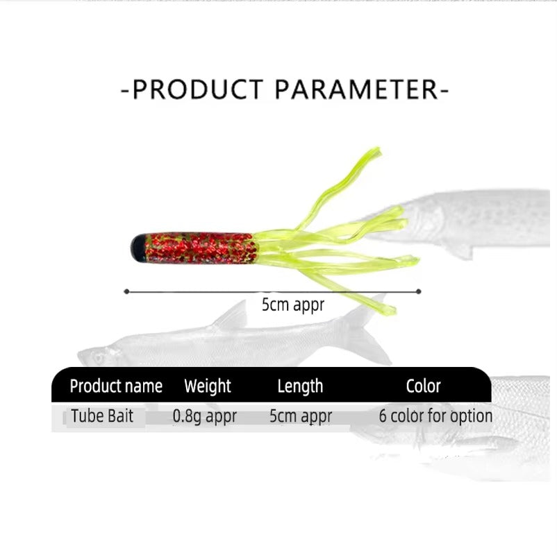 Soft Plastic Lure tube Bait Crappie plastic Worm Baits For Freshwater Pan Fish Trout pvc Crappie Lure river Fishing Lure
