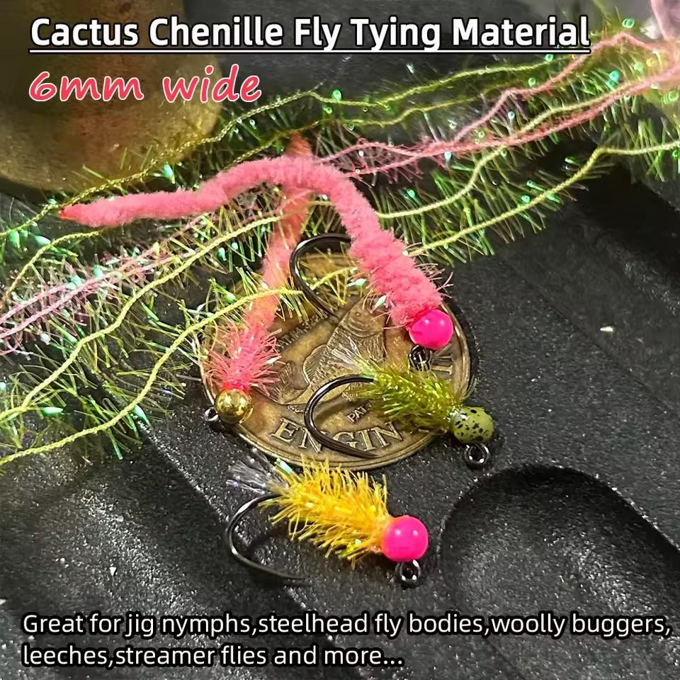 Ice Dub Chenille Cactus Chenille Fly Tying Material 6 Colors