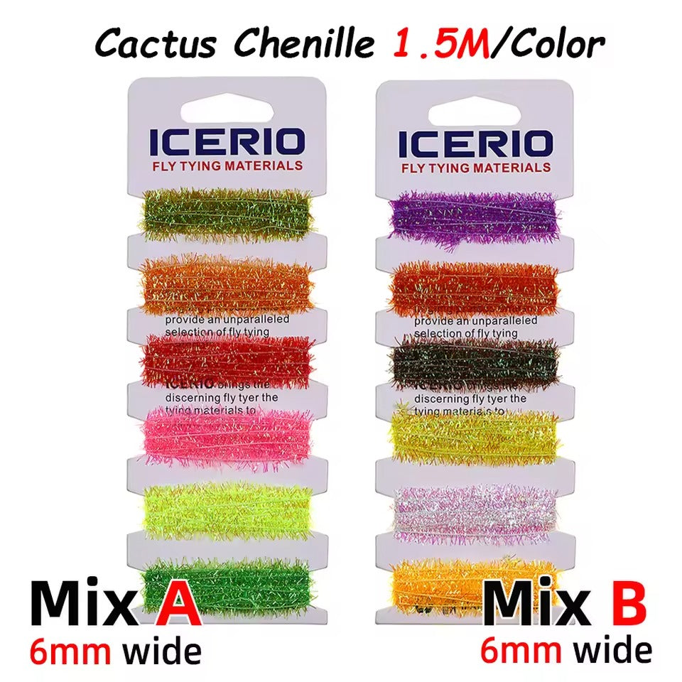 Ice Dub Chenille Cactus Chenille Fly Tying Material 6 Colors