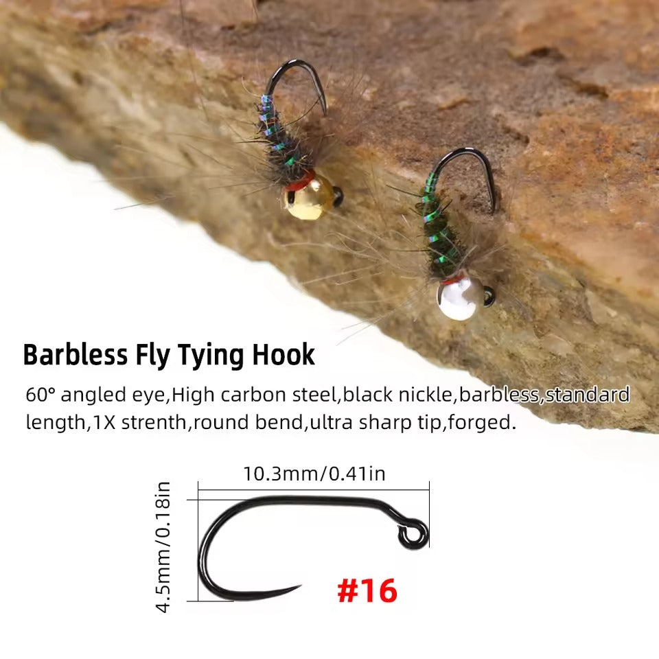 Tungsten Beadhead Cdc Jig Nymph Fly Wet Euro Nymph Barbless Jig Hook