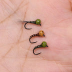 Mottled Offset Tungsten Bead Jig Nymph Fly Barb less Insect Lure Fast Sinking