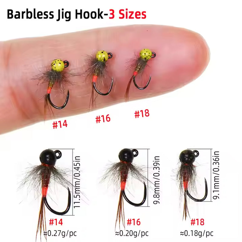 Tungsten Bead Head Jig Nymph Fly Artificial Insect Baits Fast Sinking