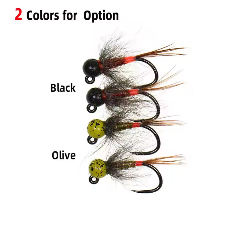 Tungsten Bead Head Jig Nymph Fly Artificial Insect Baits Fast Sinking