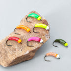 Iridescent Glow-in-the-Dark Nymph Ice Fishing Scud Bug Worm Fly Caddis Larvae Insect Bait