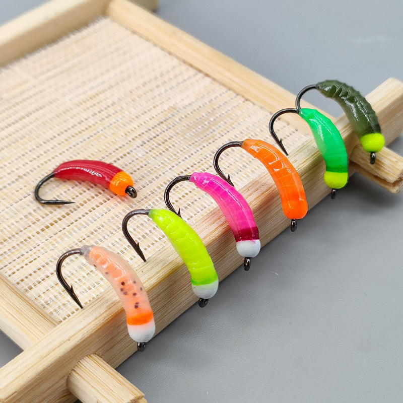 Iridescent Glow-in-the-Dark Nymph Ice Fishing Scud Bug Worm Fly Caddis Larvae Insect Bait