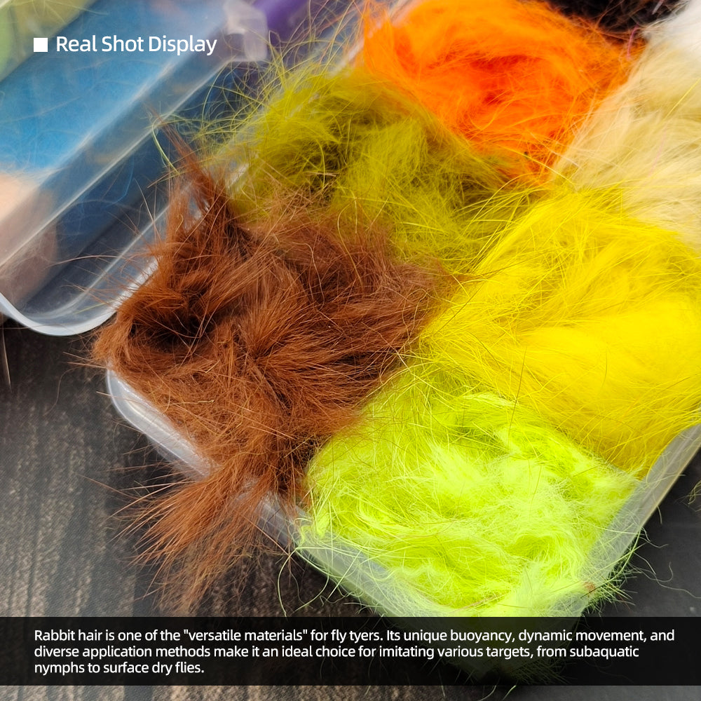 Multi-Color Rabbit Hair Fiber Set - Fly Tie Material for Fishing Hooks