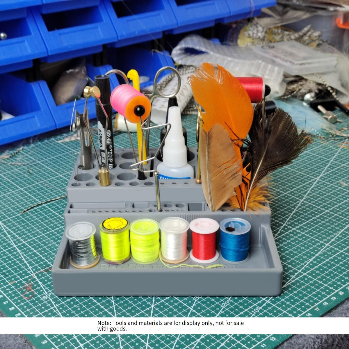 Fly Tying Station Accessory Tool Plastic Storage Box for Fly Binding Essential Fishing Accessory River Lake Stream Fly Fishing