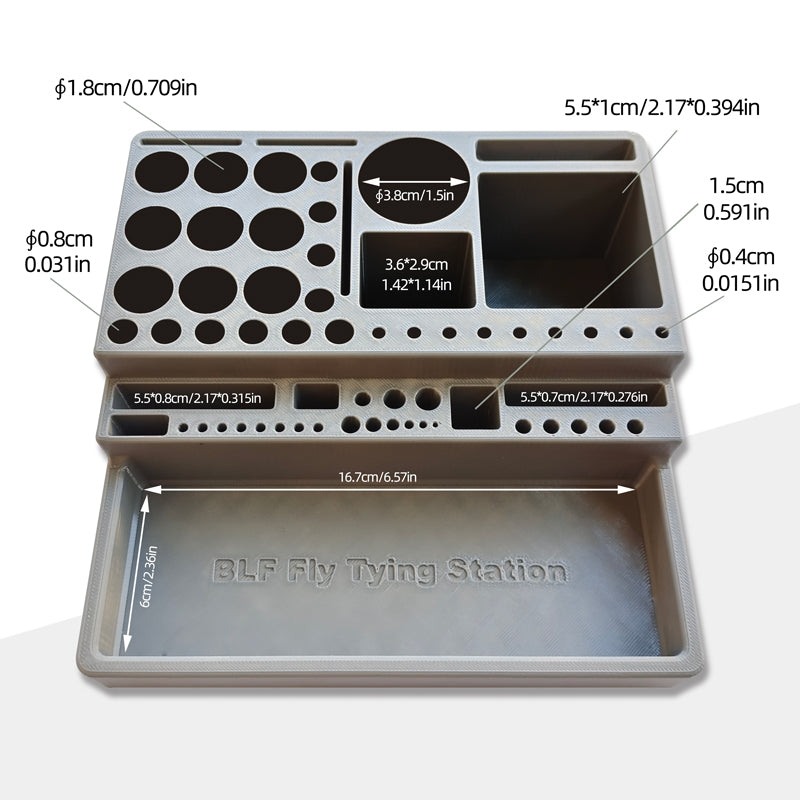 Fly Tying Station Accessory Tool Plastic Storage Box for Fly Binding Essential Fishing Accessory River Lake Stream Fly Fishing