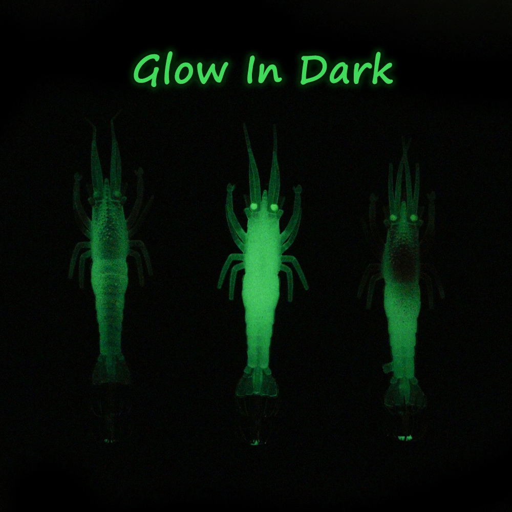 Soft Shrimp Lure with Squid Hook and Double Umbrella Jig Hooks