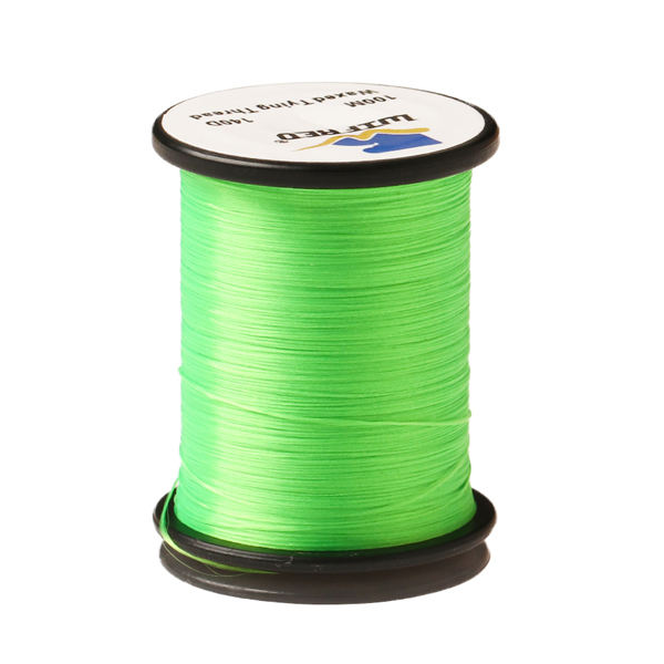 Wifreo 140D nylon fly tying thread in fluorescent green, 100m single spool