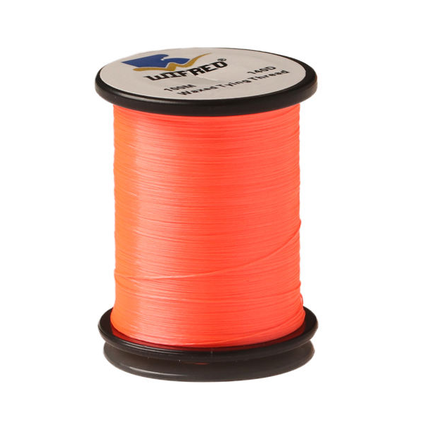 Wifreo 140D nylon fly tying thread in fluorescent orange, 100m single spool