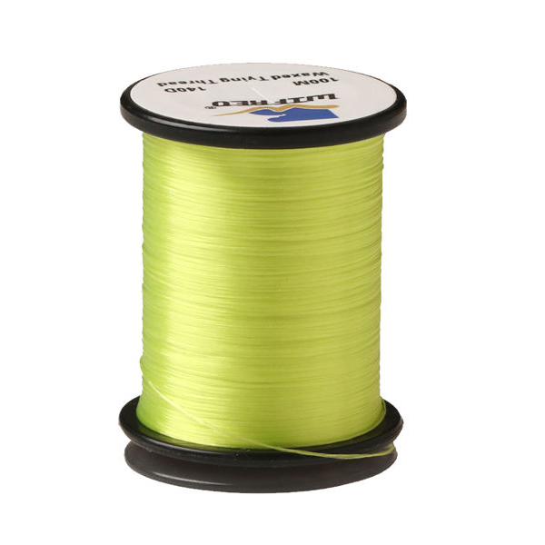 Wifreo 140D nylon fly tying thread in lime, 100m single spool