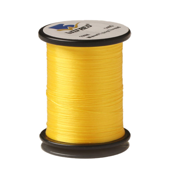 Wifreo 140D nylon fly tying thread in yellow, 100m single spool