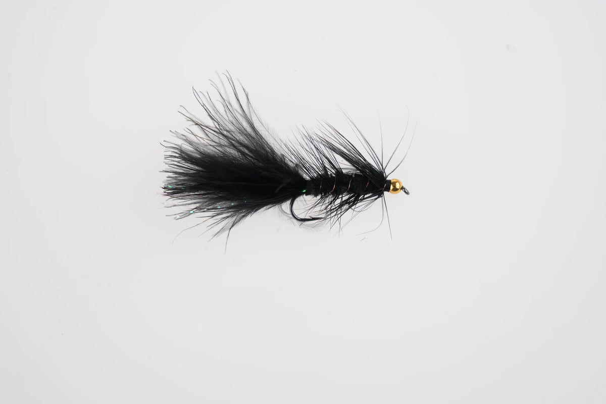 Black Woolly Bugger streamer fly from the WIFREO assortment