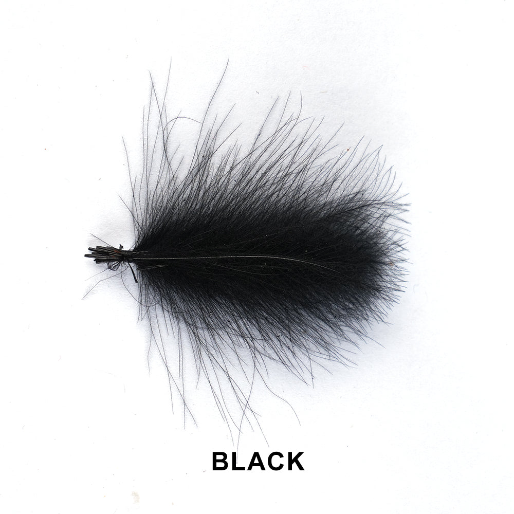 Black CDC feathers for fly tying, 0.5g pack