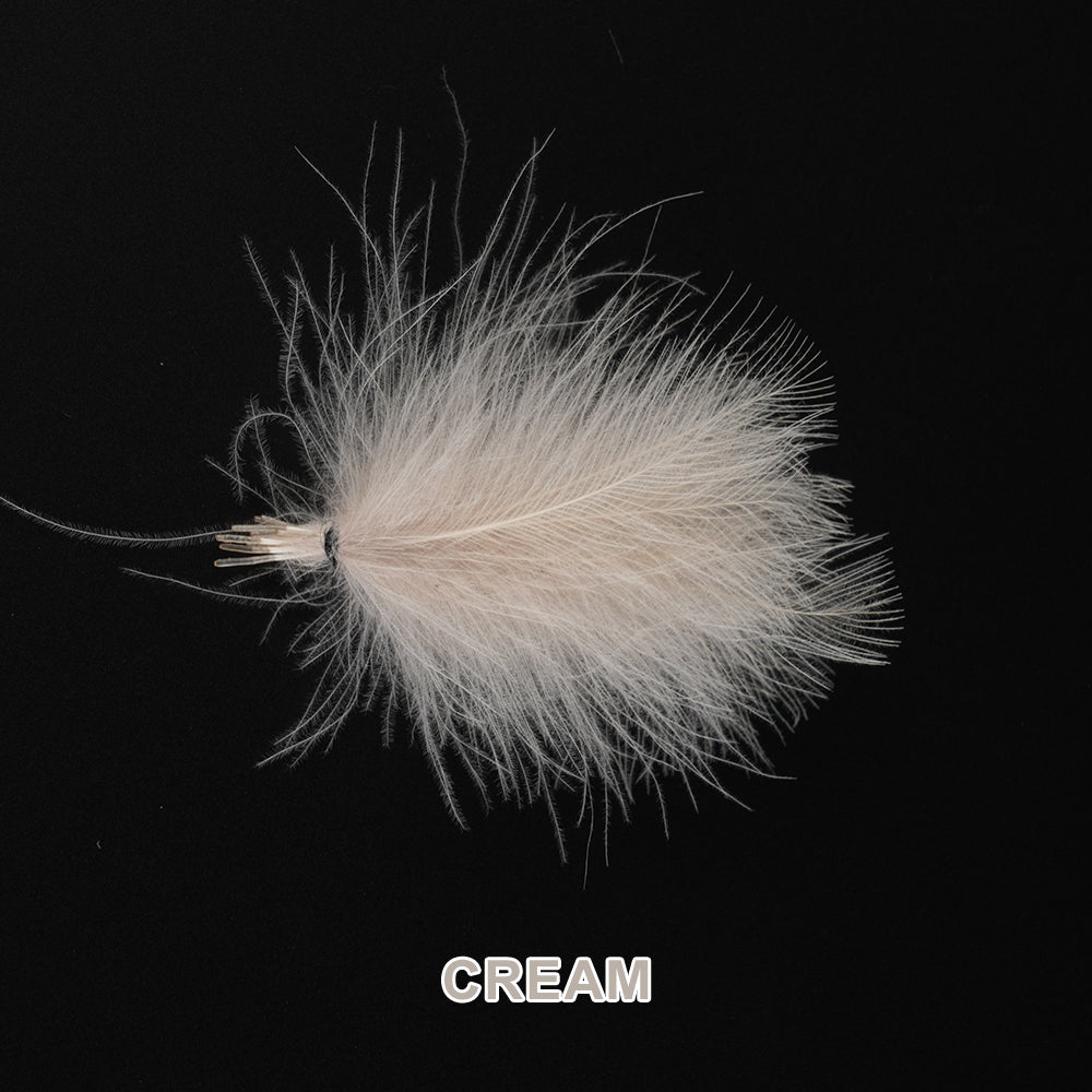 Cream CDC feathers for fly tying, 0.5g pack