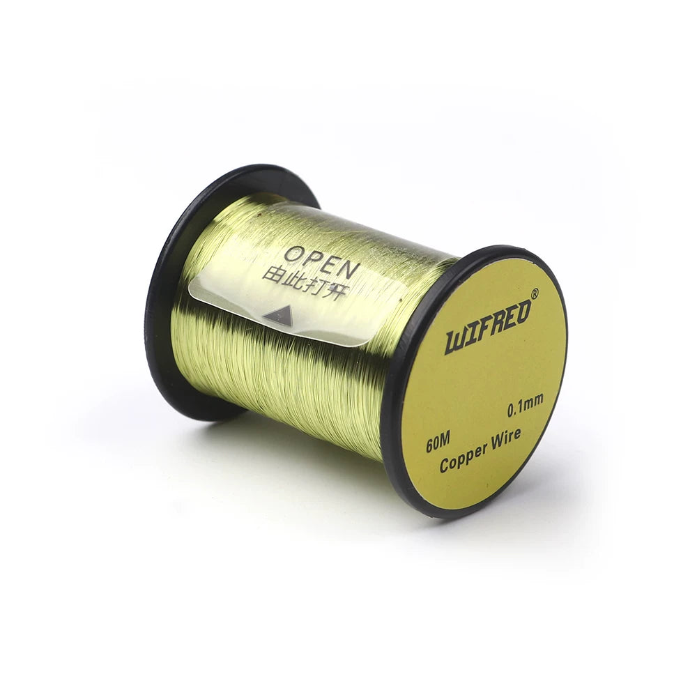 WIFREO 0.1mm copper wire, 60m single spool, 04 Olive