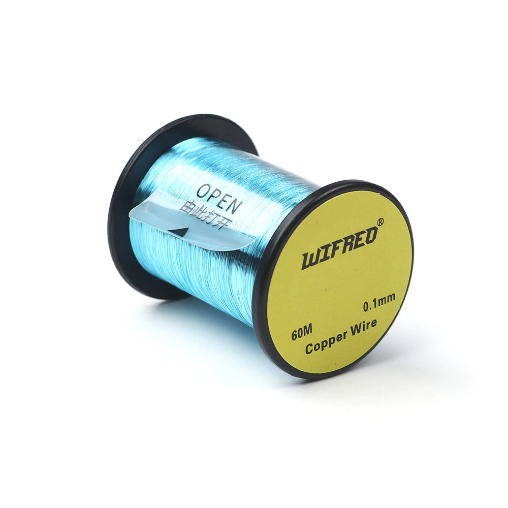 WIFREO 0.1mm copper wire, 60m single spool, 06 Light Blue