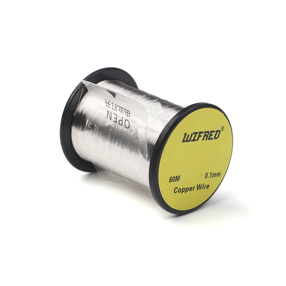 WIFREO 0.1mm copper wire, 60m single spool, 08 Silver