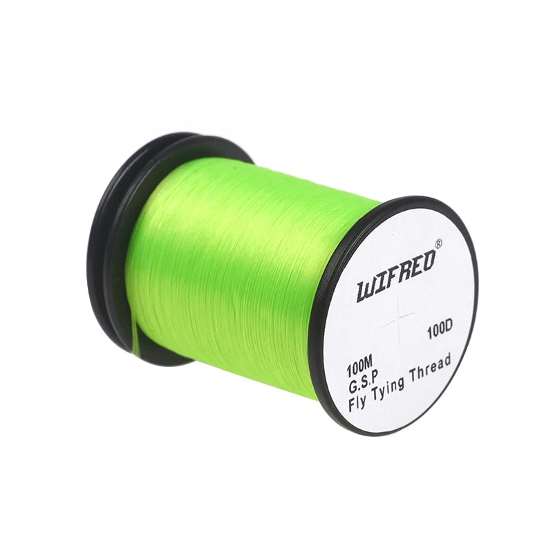 WIFREO 100D GSP fly tying thread in Chartreuse, 100m single spool
