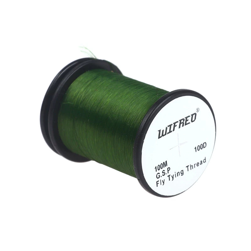 WIFREO 100D GSP fly tying thread in Dark Green, 100m single spool