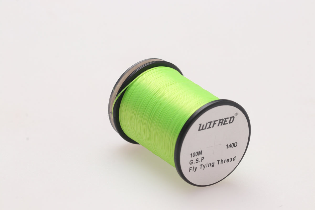 WIFREO 140D GSP fly tying thread in Chartreuse, 100m single spool