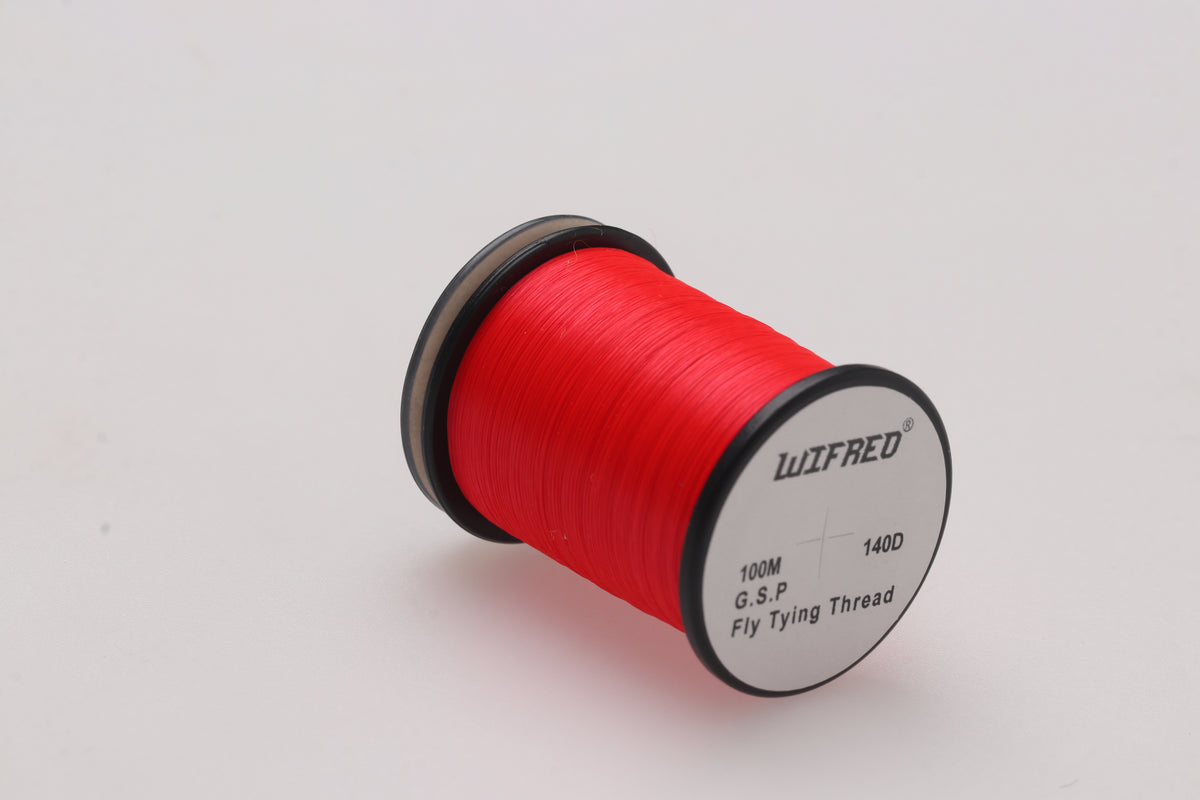 WIFREO 140D GSP fly tying thread in Red, 100m single spool