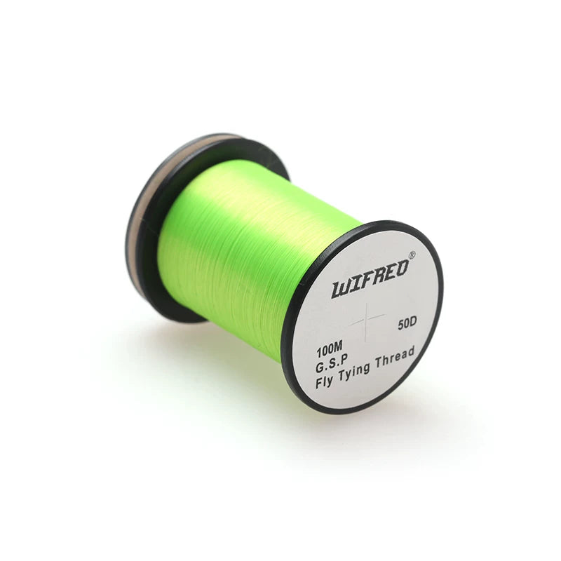 WIFREO 50D GSP fly tying thread in Chartreuse, 100m single spool