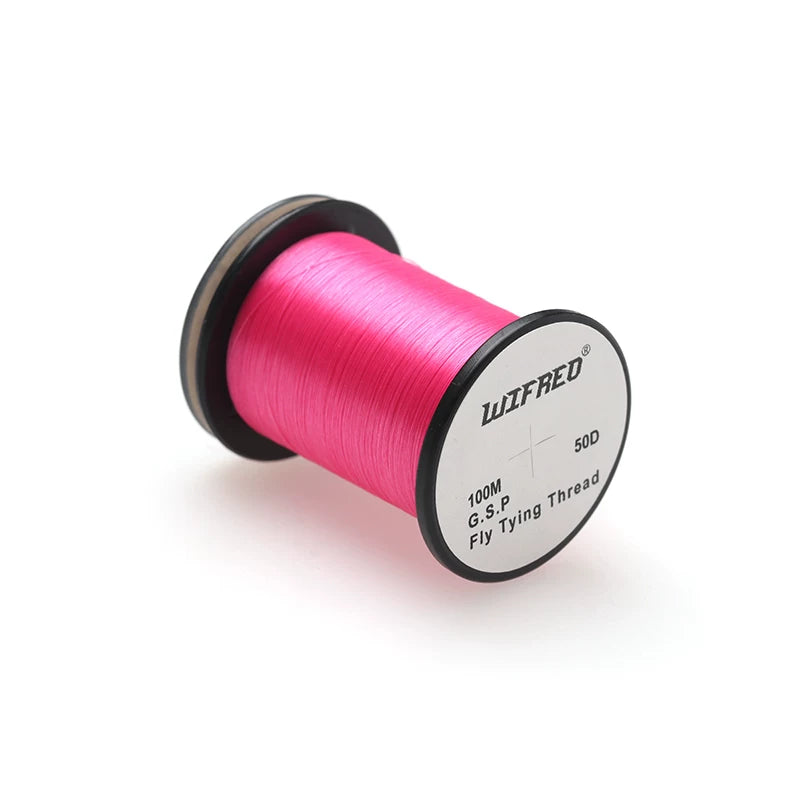 WIFREO 50D GSP fly tying thread in Pink, 100m single spool