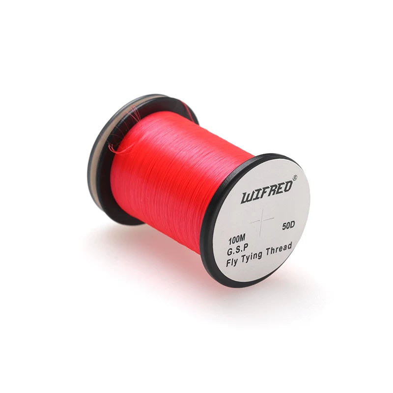 WIFREO 50D GSP fly tying thread in Red, 100m single spool