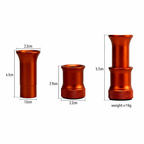 WIFREO orange anodized aluminum hair stacker dimensions: assembled height 5.7 cm, base diameter 2.2 cm, weight approximately 19 g