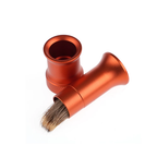 Orange hair stacker showing aligned hair tips in the removable sleeve
