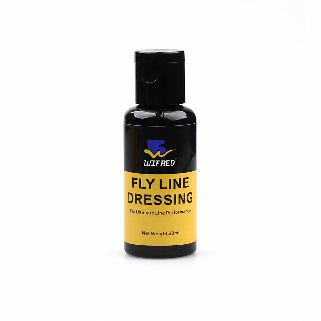 Wifreo Line Speed fly line dressing bottle, front view, 30 mL.