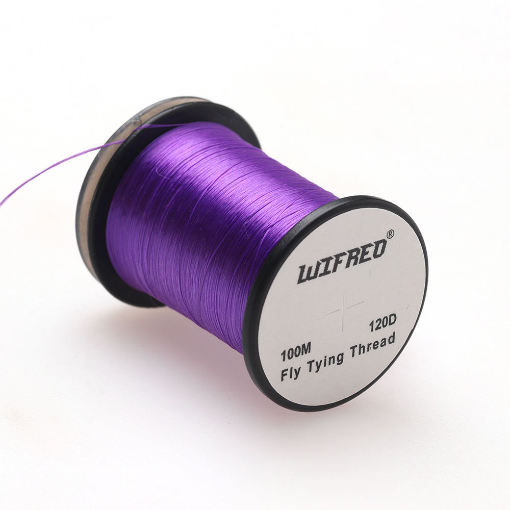Wifreo 120D nylon fly tying thread in purple, 100m single spool