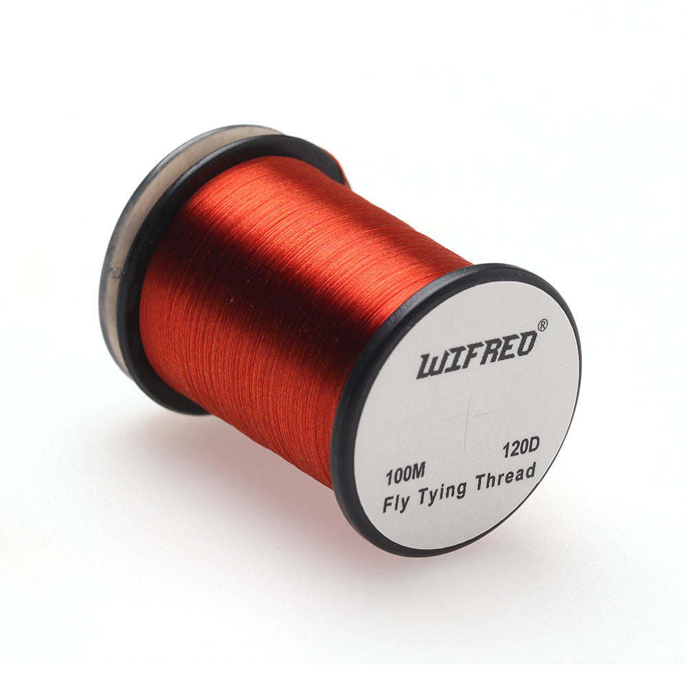 Wifreo 120D nylon fly tying thread in rust, 100m single spool