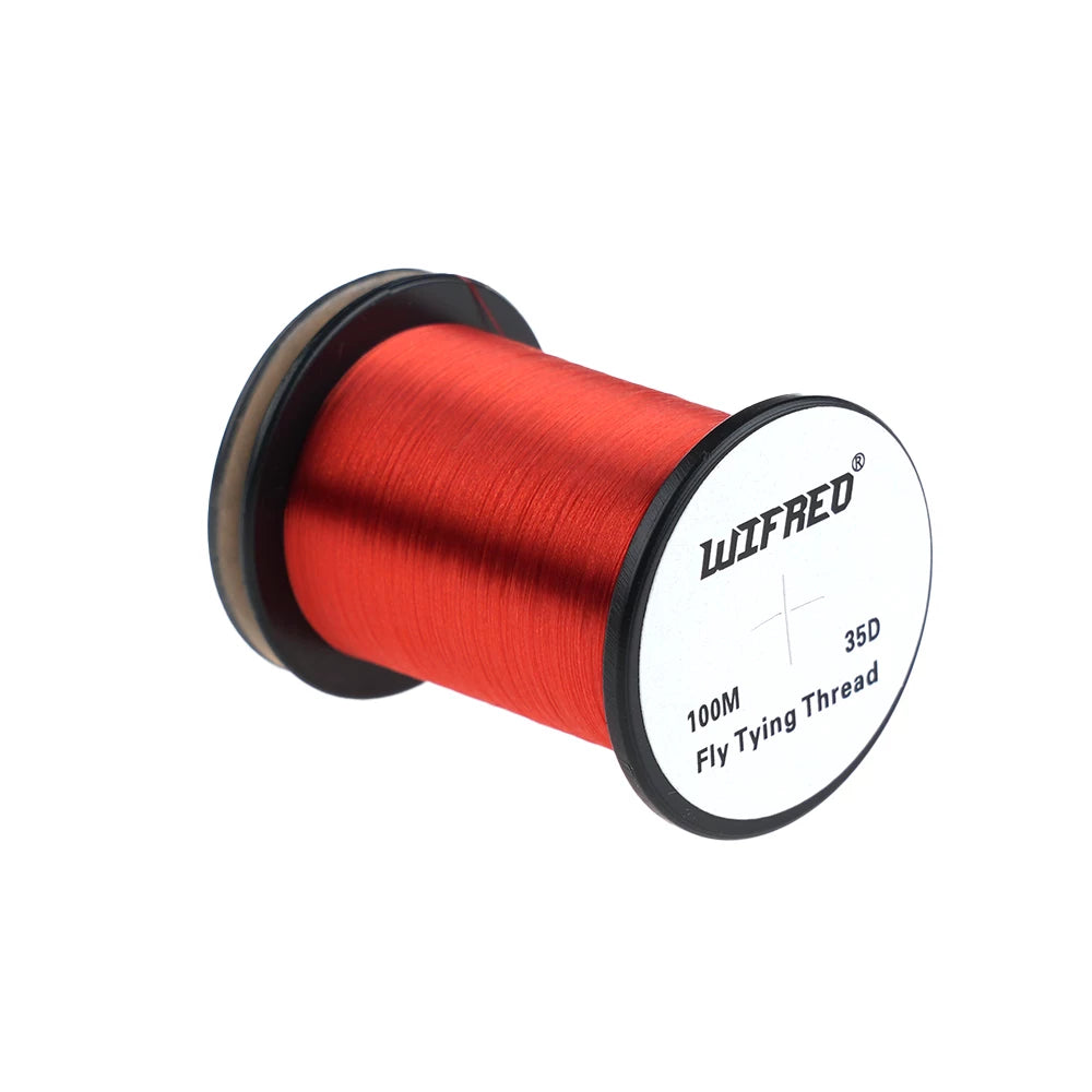 Wifreo 35D nylon fly tying thread in rust, 100m single spool